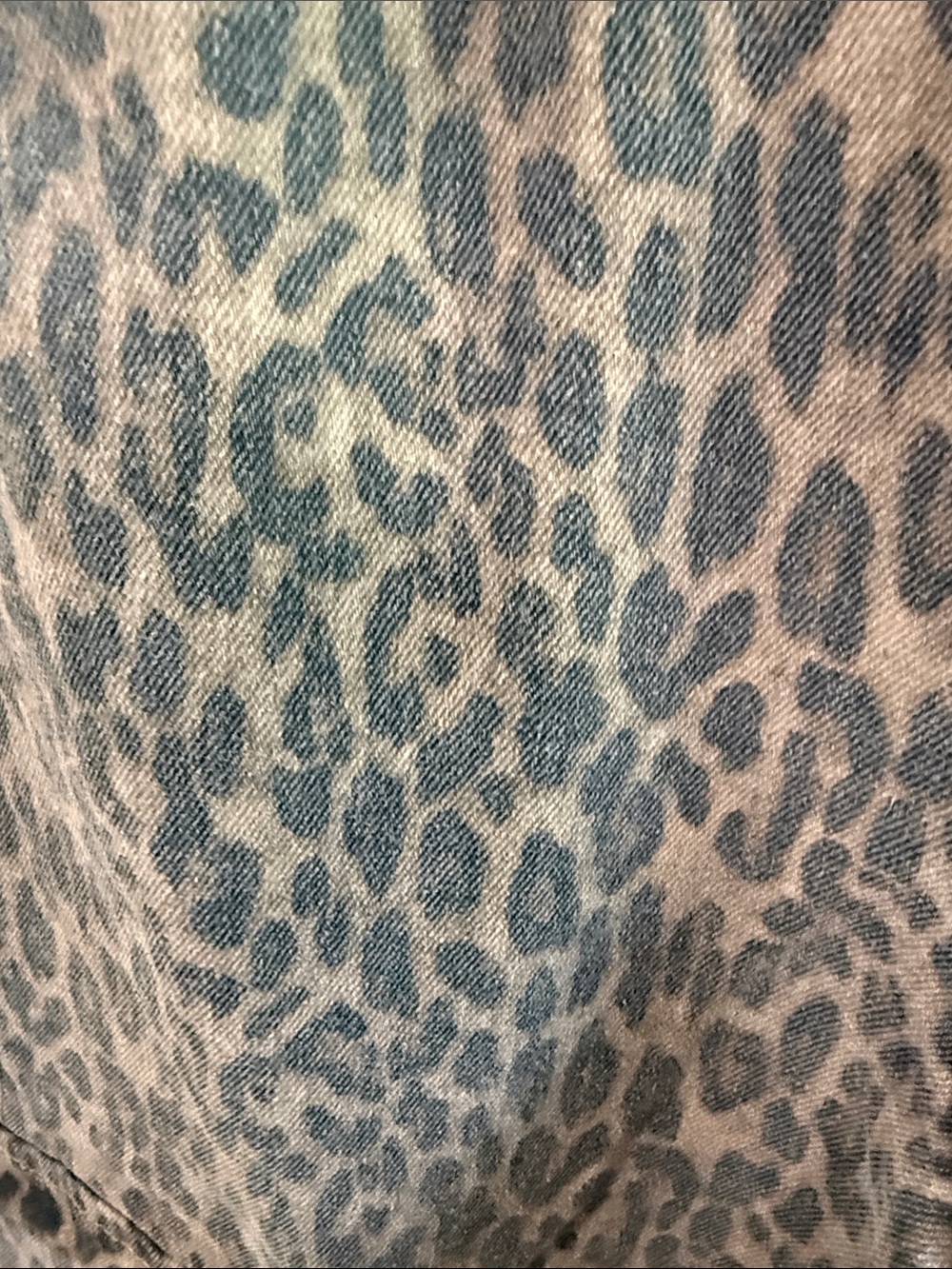 Hidden Leopard Print Wide Leg Cargo Jeans - Gray/Brown - Picture 8 of 11